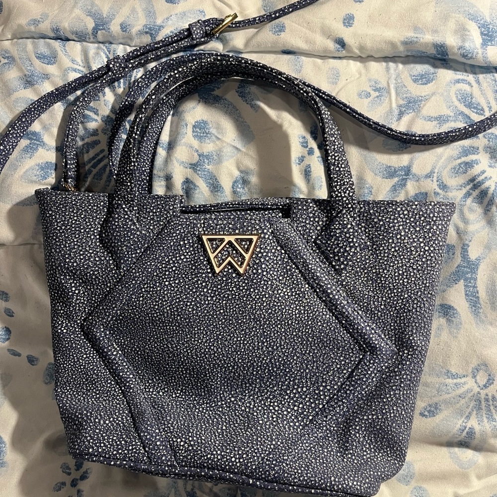 Chic Speckled Blue Crossbody Bag